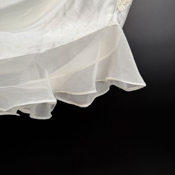 VTG 90s Victorias Secret Satin Lace Sequin Bodysuit Teddy White Bridal Lingerie - Picture 5 of 8